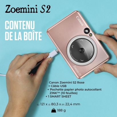 Appareil photo couleur instantané et de poche CANON Zoemini S2