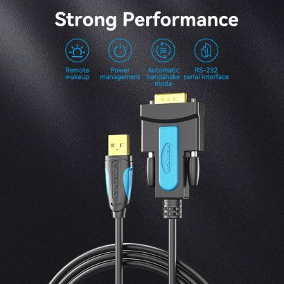 Cable VENTION 1.5m USB Male vers RS232 Male (VAS-C02-B150)