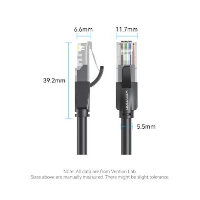 Cat.6 UTP Patch Cable 2M Black